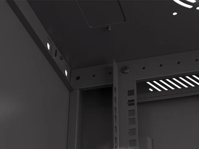RACKOVÁ SKŘÍŇ 19" NÁSTĚNNÁ 4U/600X450 S PERFOROVANÝMI DVEŘMI ČERNÁ  (PLOCHÉ BALENÍ)