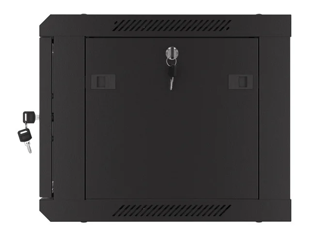 19" RACKOVÁ SKŘÍŇ PRO MONTÁŽ NA STĚNU 6U/600X450 S PERFOROVANÝMI DVEŘMI ČERNÁ  (PLOCHÉ BALENÍ)