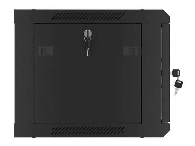 19" RACKOVÁ SKŘÍŇ PRO MONTÁŽ NA STĚNU 6U/600X450 S PERFOROVANÝMI DVEŘMI ČERNÁ  (PLOCHÉ BALENÍ)