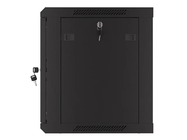 19" RACKOVÁ SKŘÍŇ PRO MONTÁŽ NA STĚNU 9U/600X450 S PERFOROVANÝMI DVEŘMI ČERNÁ  (PLOCHÉ BALENÍ)