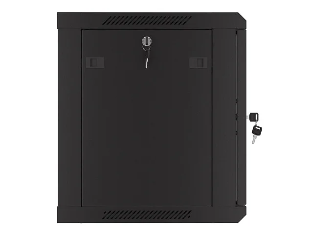 19" RACKOVÁ SKŘÍŇ PRO MONTÁŽ NA STĚNU 9U/600X450 S PERFOROVANÝMI DVEŘMI ČERNÁ  (PLOCHÉ BALENÍ)