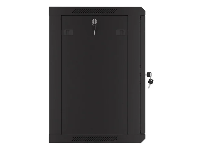 19" RACKOVÁ SKŘÍŇ 12U/600X450 S PERFOROVANÝMI DVEŘMI ČERNÁ  (PLOCHÉ BALENÍ)