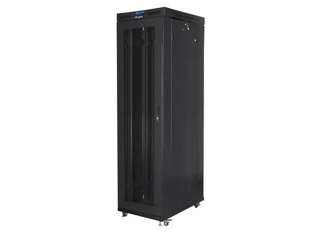 19" VOLNĚ STOJÍCÍ RACKOVÁ SKŘÍŇ 47U/800X1000 (FLAT PACK) SE SÍŤOVÝMI DVEŘMI LCD ČERNÁ  V2