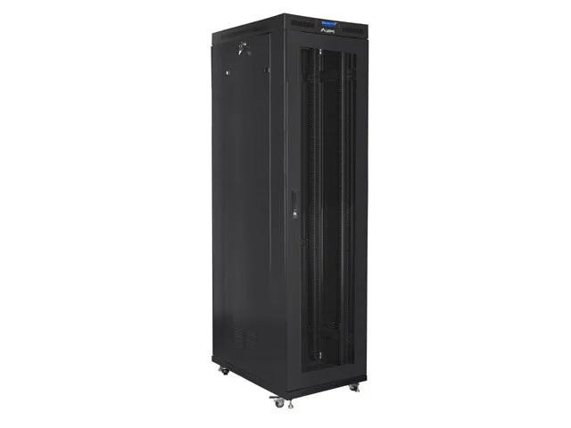 19" VOLNĚ STOJÍCÍ RACKOVÁ SKŘÍŇ 47U/800X1000 (FLAT PACK) SE SÍŤOVÝMI DVEŘMI LCD ČERNÁ  V2