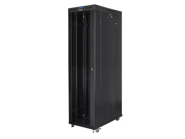 19" VOLNĚ STOJÍCÍ RACKOVÁ SKŘÍŇ 47U/800X1200 (FLAT PACK) S PROSKLENÝMI DVEŘMI LCD ČERNÁ  V2