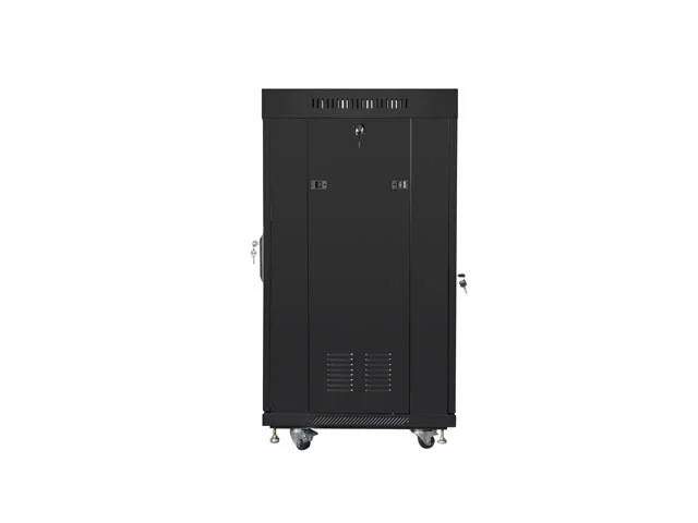 19" VOLNĚ STOJÍCÍ RACKOVÁ SKŘÍŇ 22U/600X600 (FLAT PACK) SE SÍŤOVÝMI DVEŘMI LCD ČERNÁ  V2