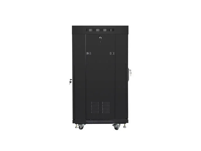 19" VOLNĚ STOJÍCÍ RACKOVÁ SKŘÍŇ 22U/600X600 (FLAT PACK) SE SÍŤOVÝMI DVEŘMI LCD ČERNÁ  V2