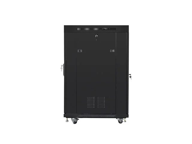 19" VOLNĚ STOJÍCÍ RACKOVÁ SKŘÍŇ 22U/600X800 (FLAT PACK) S PROSKLENÝMI DVEŘMI LCD ČERNÁ  V2