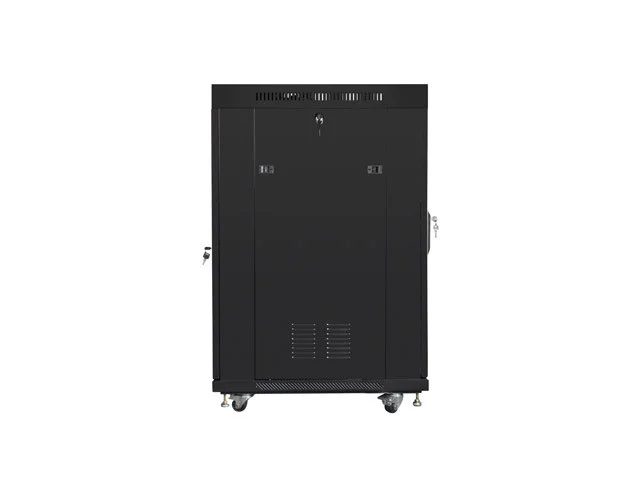 19" VOLNĚ STOJÍCÍ RACKOVÁ SKŘÍŇ 22U/600X800 (FLAT PACK) S PROSKLENÝMI DVEŘMI LCD ČERNÁ  V2