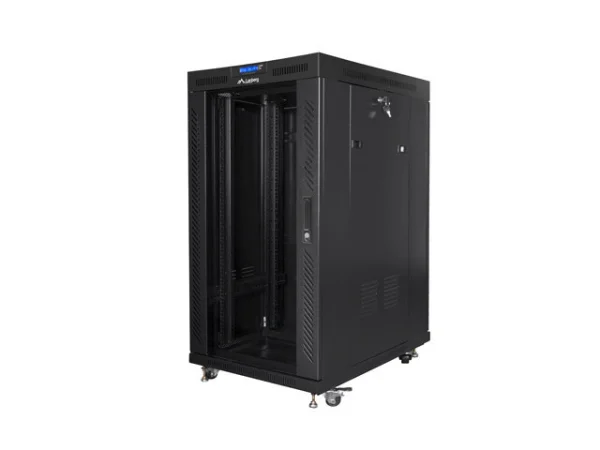 19" VOLNĚ STOJÍCÍ RACKOVÁ SKŘÍŇ 22U/800X1000 (FLAT PACK) S PROSKLENÝMI DVEŘMI LCD ČERNÁ  V2