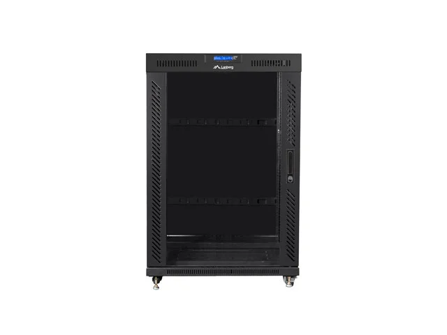 19" VOLNĚ STOJÍCÍ RACKOVÁ SKŘÍŇ 22U/800X1000 (FLAT PACK) S PROSKLENÝMI DVEŘMI LCD ČERNÁ  V2