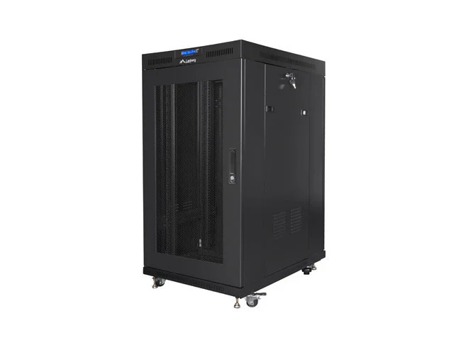 19" VOLNĚ STOJÍCÍ RACKOVÁ SKŘÍŇ 22U/800X1000 (FLAT PACK) SE SÍŤOVÝMI DVEŘMI LCD ČERNÁ  V2