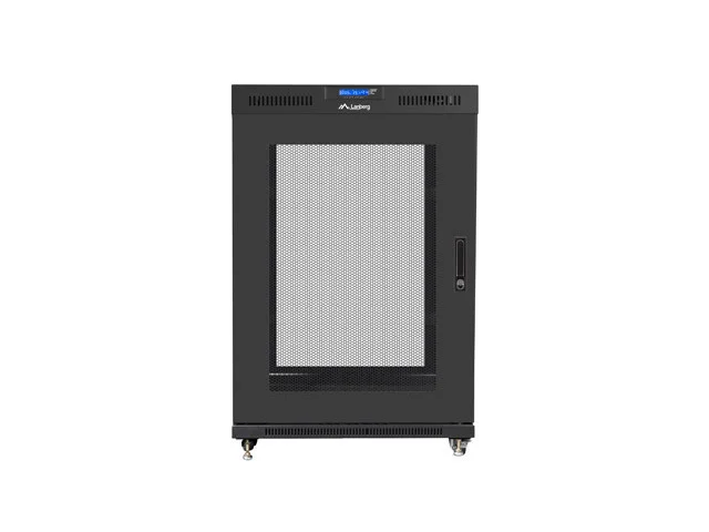 19" VOLNĚ STOJÍCÍ RACKOVÁ SKŘÍŇ 22U/800X1000 (FLAT PACK) SE SÍŤOVÝMI DVEŘMI LCD ČERNÁ  V2