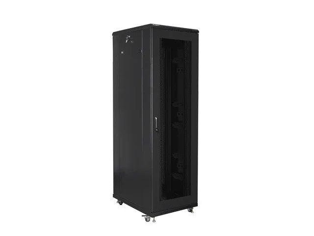 19" VOLNĚ STOJÍCÍ RACKOVÁ SKŘÍŇ 42U/800X800 S PERFOROVANÝMI DVEŘMI ČERNÁ  (SMONTOVANÁ)