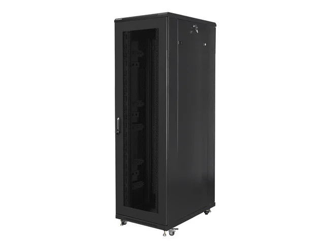 19" VOLNĚ STOJÍCÍ RACKOVÁ SKŘÍŇ 42U/800X1000 S PERFOROVANÝMI DVEŘMI ČERNÁ  (SMONTOVANÁ)