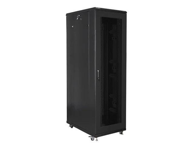19" VOLNĚ STOJÍCÍ RACKOVÁ SKŘÍŇ 42U/800X1000 S PERFOROVANÝMI DVEŘMI ČERNÁ  (SMONTOVANÁ)