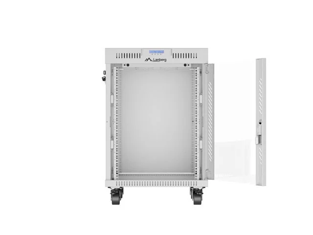 19" VOLNĚ STOJÍCÍ RACKOVÁ SKŘÍŇ 15U/600X600 (FLAT PACK) S PROSKLENÝMI DVEŘMI LCD ŠEDÁ  V2