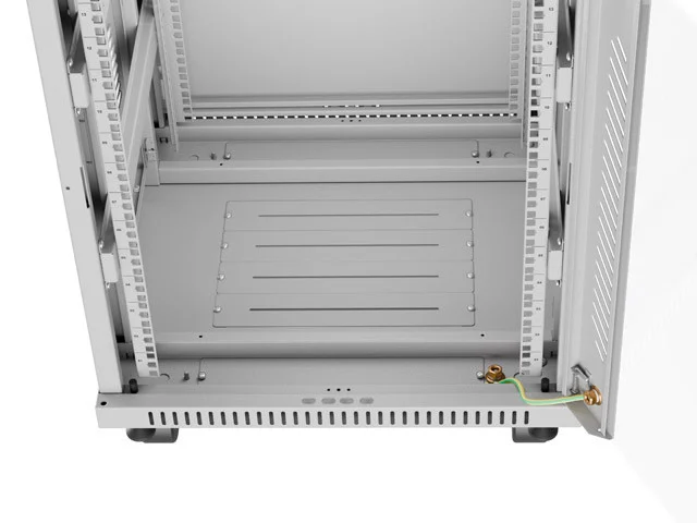 19" VOLNĚ STOJÍCÍ RACKOVÁ SKŘÍŇ 15U/600X600 (FLAT PACK) S PROSKLENÝMI DVEŘMI LCD ŠEDÁ  V2