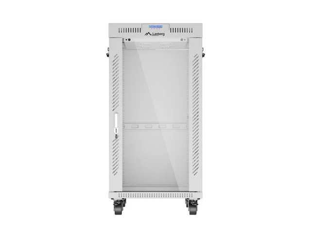 19" VOLNĚ STOJÍCÍ RACKOVÁ SKŘÍŇ 22U/600X800 (FLAT PACK) S PROSKLENÝMI DVEŘMI LCD ŠEDÁ  V2