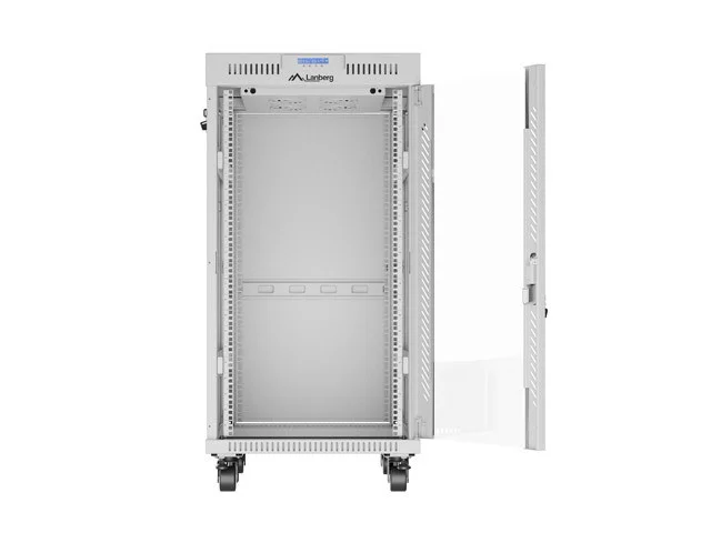19" VOLNĚ STOJÍCÍ RACKOVÁ SKŘÍŇ 22U/600X800 (FLAT PACK) S PROSKLENÝMI DVEŘMI LCD ŠEDÁ  V2