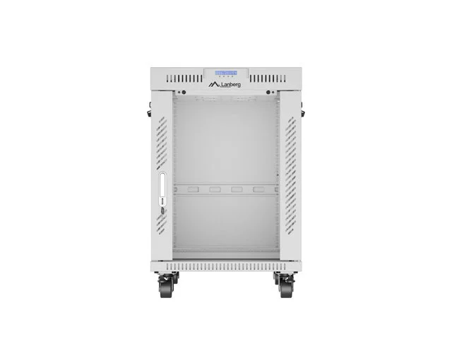 RACKOVÁ SKŘÍŇ 19" VOLNĚ STOJÍCÍ 15U/600X800 (FLAT PACK) S PROSKLENÝMI DVEŘMI LCD ŠEDÁ  V2