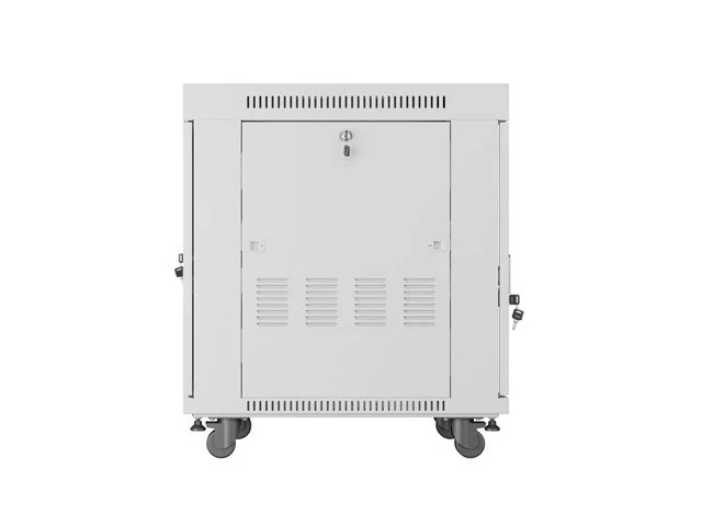 RACKOVÁ SKŘÍŇ 19" VOLNĚ STOJÍCÍ 15U/600X800 (FLAT PACK) S PROSKLENÝMI DVEŘMI LCD ŠEDÁ  V2