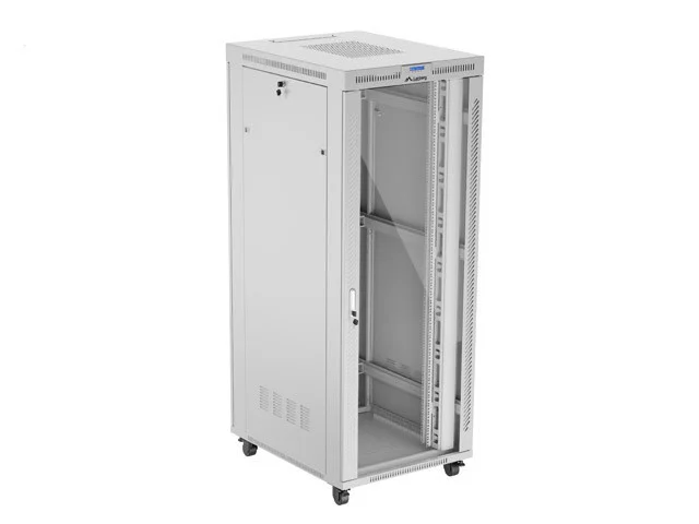19" VOLNĚ STOJÍCÍ RACKOVÁ SKŘÍŇ 42U/800X1000 (FLAT PACK) S PROSKLENÝMI DVEŘMI LCD ŠEDÁ  V2