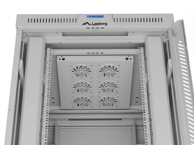 19" VOLNĚ STOJÍCÍ RACKOVÁ SKŘÍŇ 42U/800X1000 (FLAT PACK) S PROSKLENÝMI DVEŘMI LCD ŠEDÁ  V2