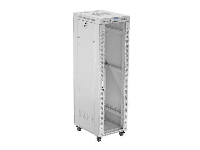 19" VOLNĚ STOJÍCÍ RACKOVÁ SKŘÍŇ 42U/600X800 (FLAT PACK) S PROSKLENÝMI DVEŘMI LCD ŠEDÁ  V2