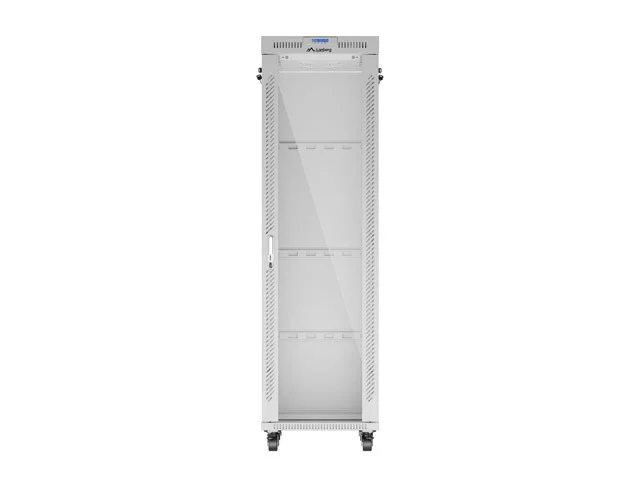 19" VOLNĚ STOJÍCÍ RACKOVÁ SKŘÍŇ 42U/600X800 (FLAT PACK) S PROSKLENÝMI DVEŘMI LCD ŠEDÁ  V2