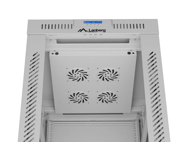 19" VOLNĚ STOJÍCÍ RACKOVÁ SKŘÍŇ 42U/600X800 (FLAT PACK) S PROSKLENÝMI DVEŘMI LCD ŠEDÁ  V2