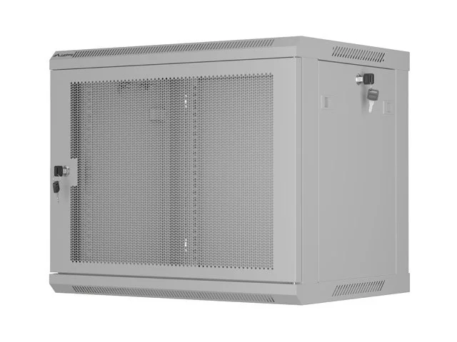 INSTALAČNÍ STOJAN 19" 9U 600X450 ŠEDÉ PERFOROVANÉ DVEŘE  (PLOCHÉ BALENÍ)