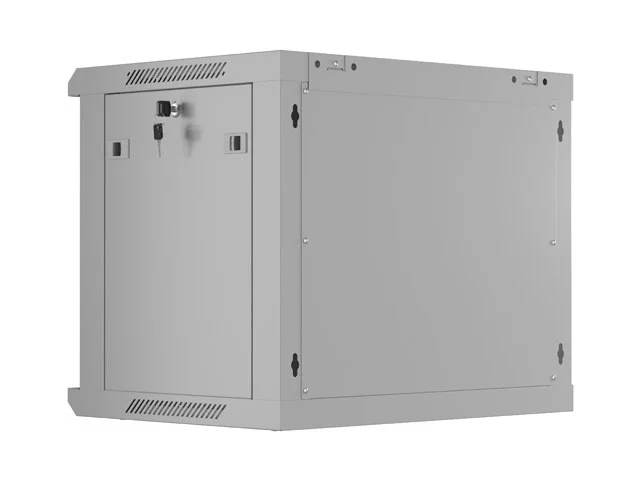 INSTALAČNÍ STOJAN 19" 9U 600X450 ŠEDÉ PERFOROVANÉ DVEŘE  (PLOCHÉ BALENÍ)