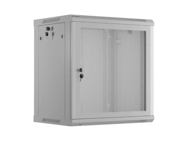 INSTALAČNÍ STOJAN 19" 12U 600X450 ŠEDÉ PERFOROVANÉ DVEŘE  (PLOCHÉ BALENÍ)