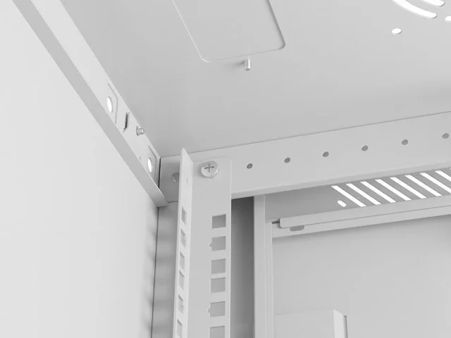 INSTALAČNÍ STOJAN 19" 12U 600X450 ŠEDÉ PERFOROVANÉ DVEŘE  (PLOCHÉ BALENÍ)