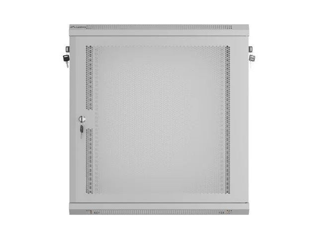 INSTALAČNÍ STOJAN 19" 12U 600X450 ŠEDÉ PERFOROVANÉ DVEŘE  (PLOCHÉ BALENÍ)