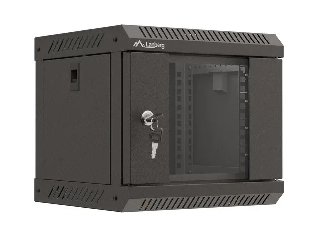 RACKOVÁ SKŘÍŇ 10" NÁSTĚNNÁ 4U/300X300 (FLAT PACK) S PROSKLENÝMI DVEŘMI ČERNÁ