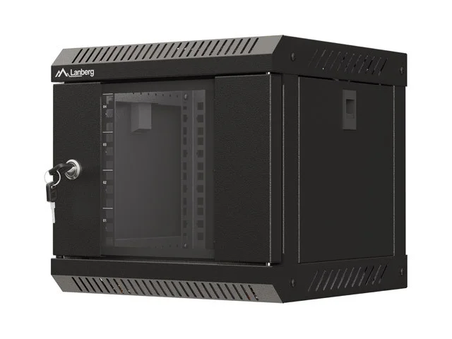 RACKOVÁ SKŘÍŇ 10" NÁSTĚNNÁ 4U/300X300 (FLAT PACK) S PROSKLENÝMI DVEŘMI ČERNÁ