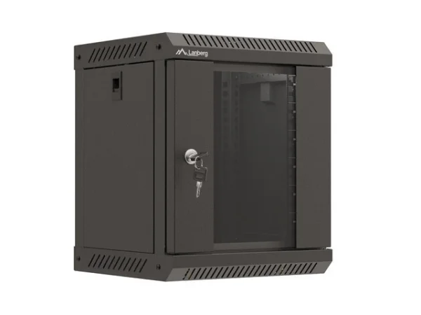 RACKOVÁ SKŘÍŇ 10" PRO MONTÁŽ NA STĚNU 6U/300X300 (FLAT PACK) S PROSKLENÝMI DVEŘMI ČERNÁ