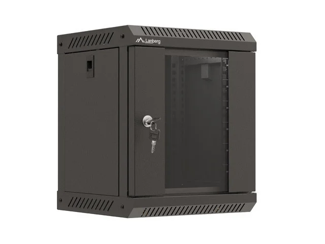 RACKOVÁ SKŘÍŇ 10" PRO MONTÁŽ NA STĚNU 6U/300X300 (FLAT PACK) S PROSKLENÝMI DVEŘMI ČERNÁ
