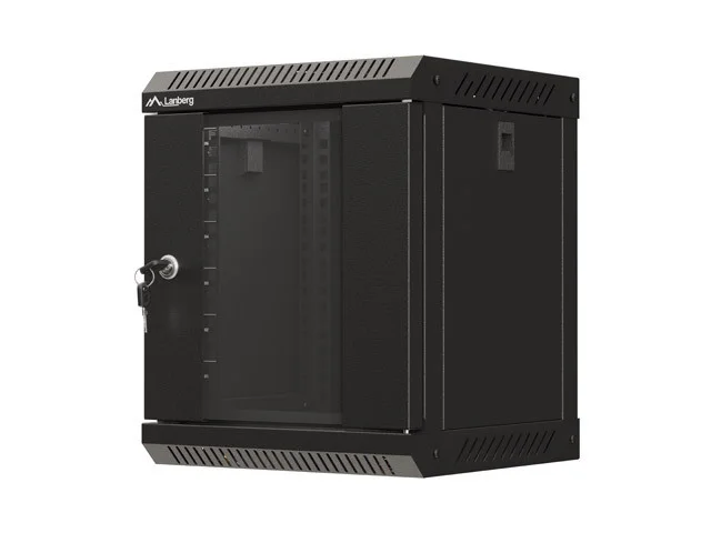 RACKOVÁ SKŘÍŇ 10" PRO MONTÁŽ NA STĚNU 6U/300X300 (FLAT PACK) S PROSKLENÝMI DVEŘMI ČERNÁ