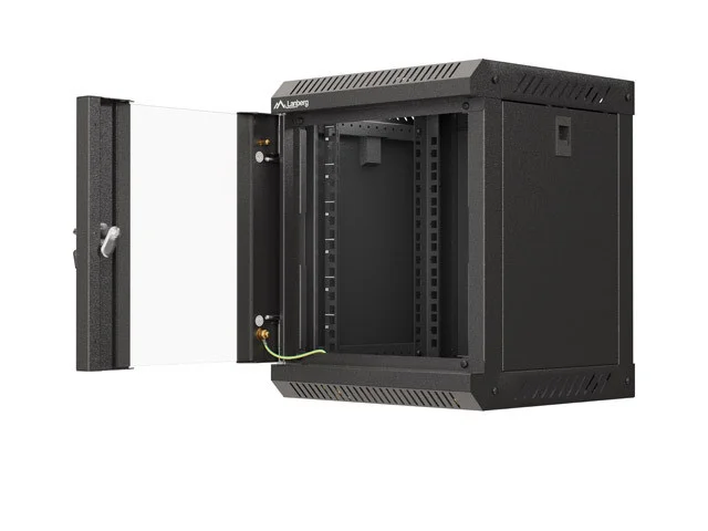 RACKOVÁ SKŘÍŇ 10" PRO MONTÁŽ NA STĚNU 6U/300X300 (FLAT PACK) S PROSKLENÝMI DVEŘMI ČERNÁ