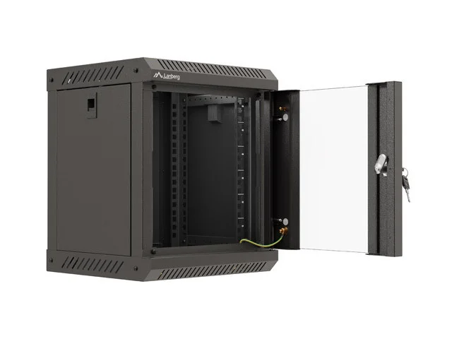 RACKOVÁ SKŘÍŇ 10" PRO MONTÁŽ NA STĚNU 6U/300X300 (FLAT PACK) S PROSKLENÝMI DVEŘMI ČERNÁ