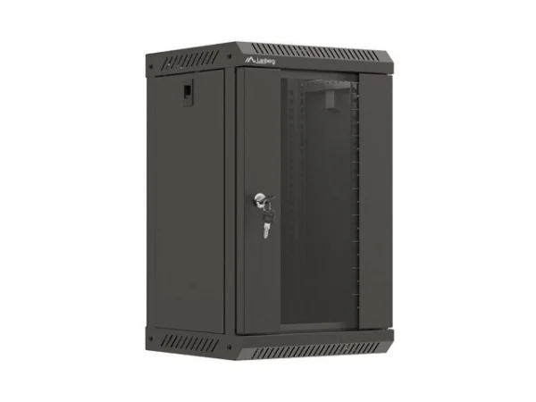 RACKOVÁ SKŘÍŇ 10" NÁSTĚNNÁ 9U/300X300 (FLAT PACK) S PROSKLENÝMI DVEŘMI ČERNÁ