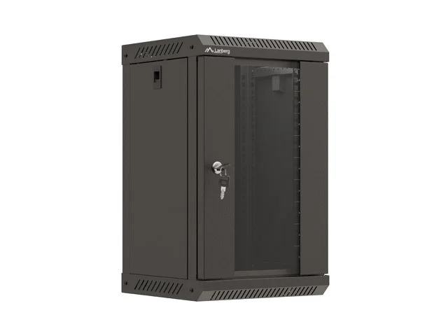 RACKOVÁ SKŘÍŇ 10" NÁSTĚNNÁ 9U/300X300 (FLAT PACK) S PROSKLENÝMI DVEŘMI ČERNÁ