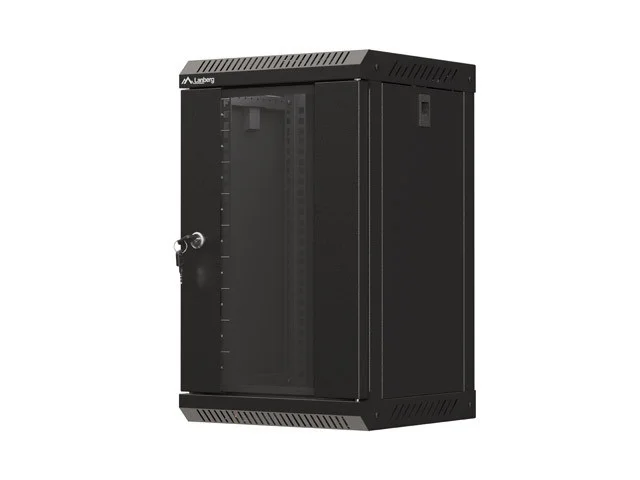 RACKOVÁ SKŘÍŇ 10" NÁSTĚNNÁ 9U/300X300 (FLAT PACK) S PROSKLENÝMI DVEŘMI ČERNÁ