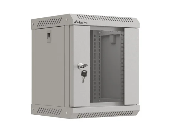 RACKOVÁ SKŘÍŇ 10" NÁSTĚNNÁ 6U/300X300 (FLAT PACK) S PROSKLENÝMI DVEŘMI ŠEDÁ