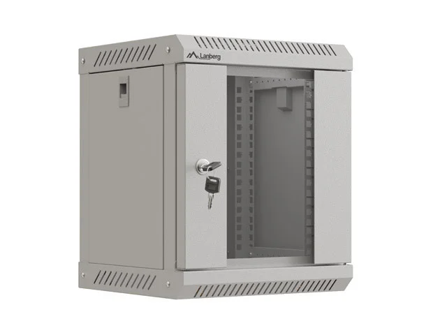 RACKOVÁ SKŘÍŇ 10" NÁSTĚNNÁ 6U/300X300 (FLAT PACK) S PROSKLENÝMI DVEŘMI ŠEDÁ