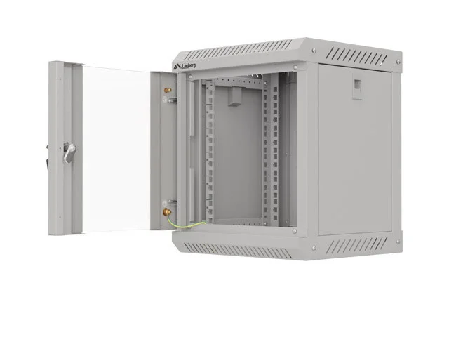 RACKOVÁ SKŘÍŇ 10" NÁSTĚNNÁ 6U/300X300 (FLAT PACK) S PROSKLENÝMI DVEŘMI ŠEDÁ