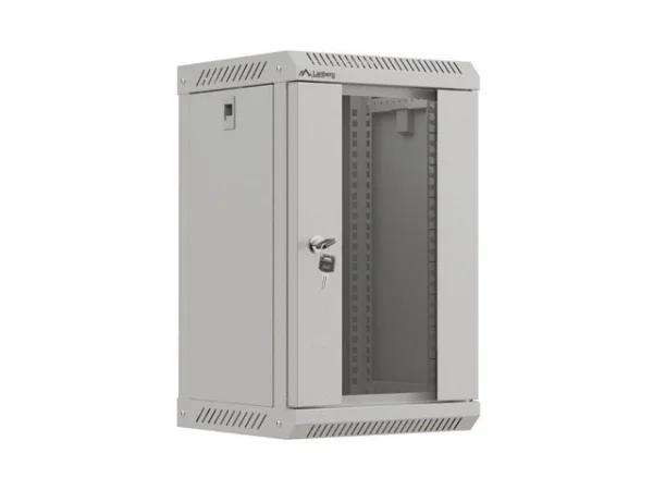 RACKOVÁ SKŘÍŇ 10" NÁSTĚNNÁ 9U/300X300 (FLAT PACK) S PROSKLENÝMI DVEŘMI ŠEDÁ